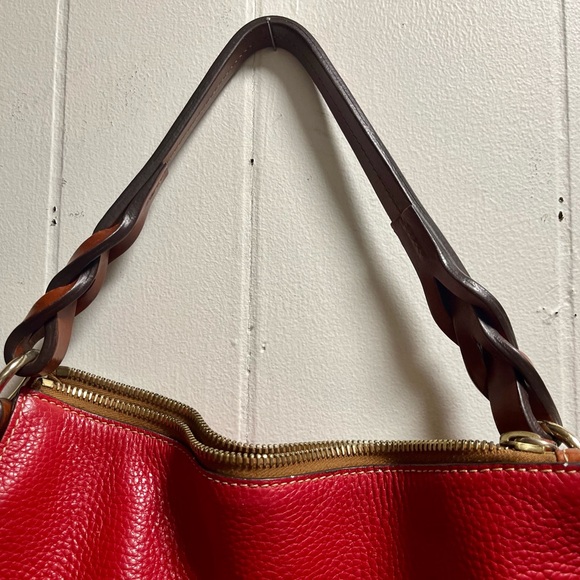 Dooney & Bourke Red Pebbled Leather Hobo Bag - Picture 6 of 6